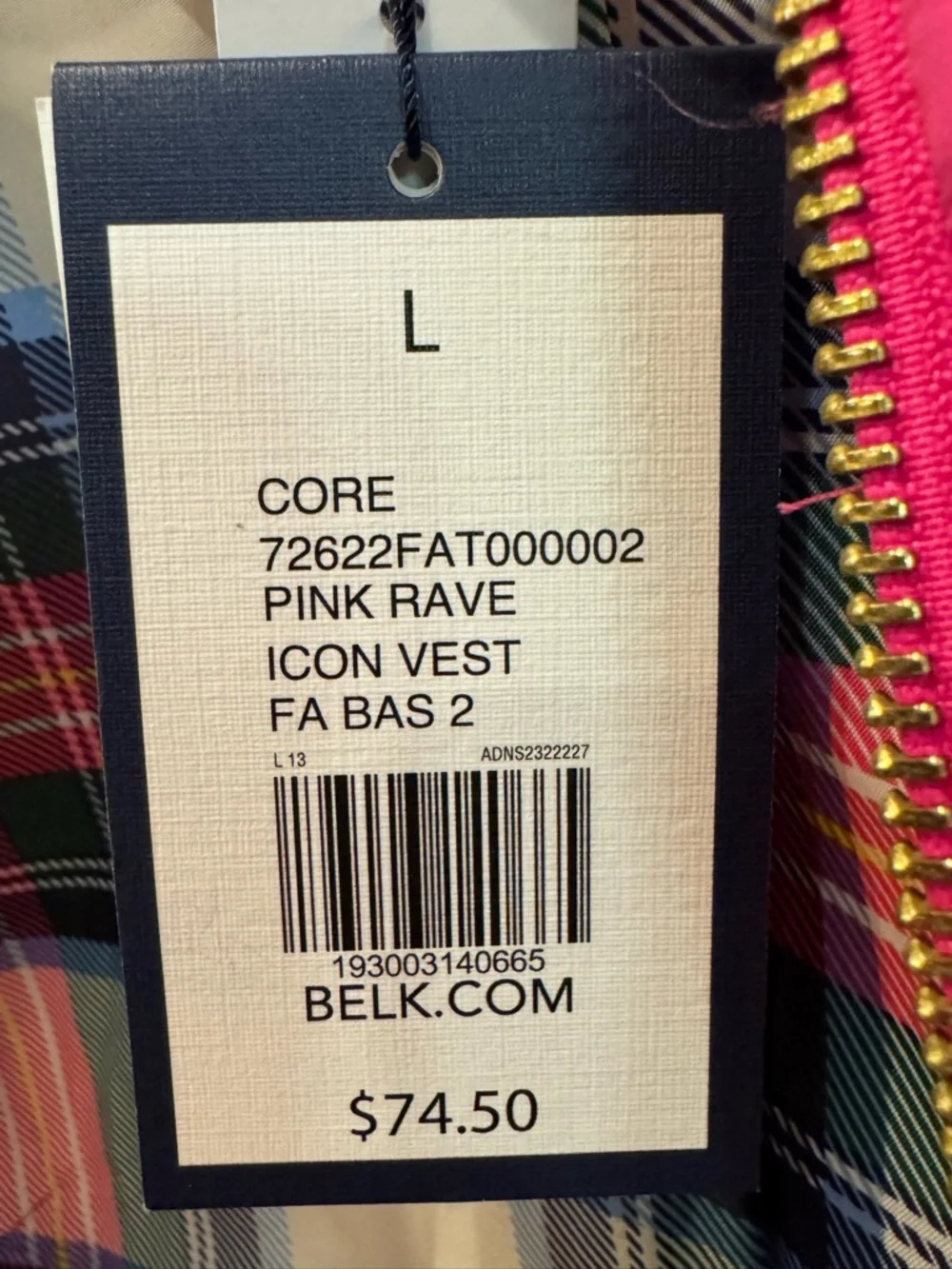 Crown and Ivy Icon Barn Chore Vest Women’s Size Large Puffer Pink Quilted - Picture 5 of 9